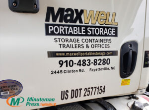 Maxwell Custom Truck Graphic by Minuteman Press in Fayetteville, NC