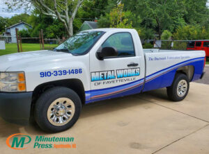 Metal Works Custom Truck Graphic by Minuteman Press in Fayetteville, NC